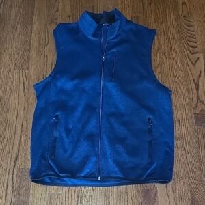 Beverly Hills Polo Club Men’s XL Navy & Black Fleece Pockets Full Zip Vest